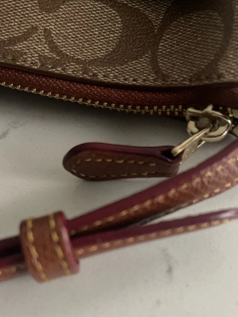 Coach Brown Signature Canvas Crossbody with Dark Brown Trim - Picture 9 of 15